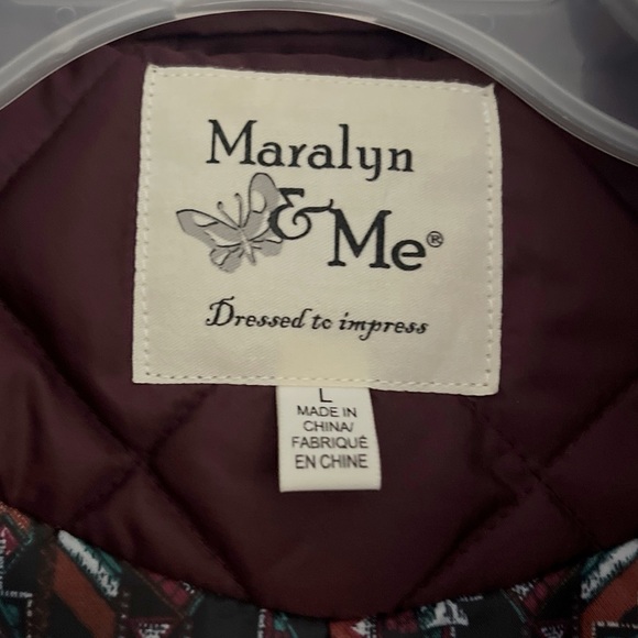 Maralyn & Me Women Burgundy Puffer Jacket Size Large - Picture 7 of 8